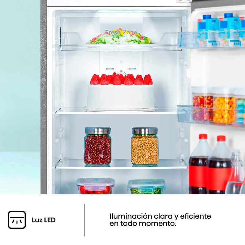 REFRIGERADOR TOP FREEZER HISENSE RT418N4ASU1 326L NO FROST PLATA - 9