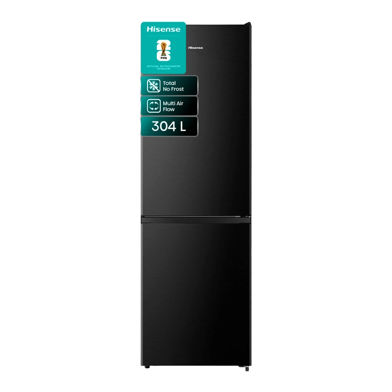 REFRIGERADOR BOTTOM FREEZER HISENSE RB3N300NMDA 304L NO FROST NEGRO - 2