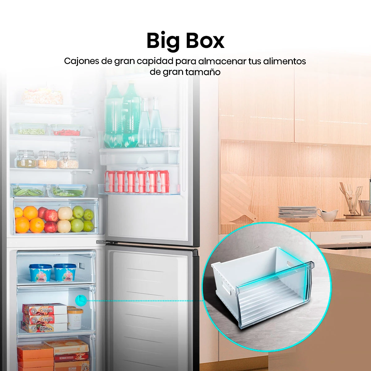 REFRIGERADOR BOTTOM FREEZER HISENSE RB3N300NMDA 304L NO FROST NEGRO - 9