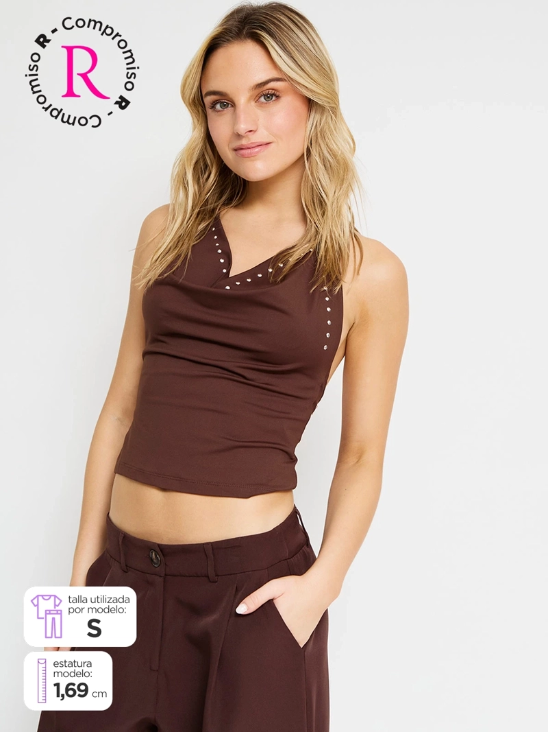 POLERA MUJER INDEX HALTER TACHAS - 1