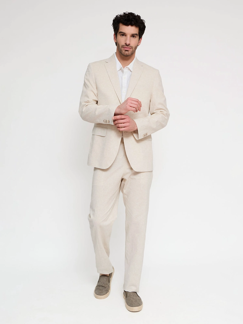 PANTALON HOMBRE CACHAREL ALGODÓN LINO FORMAL - 1