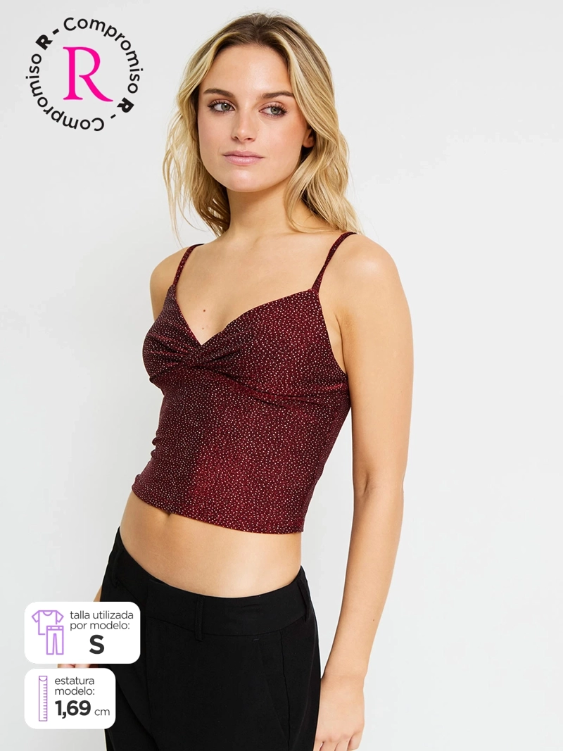 POLERA MUJER INDEX TIRITAS BRILLOS