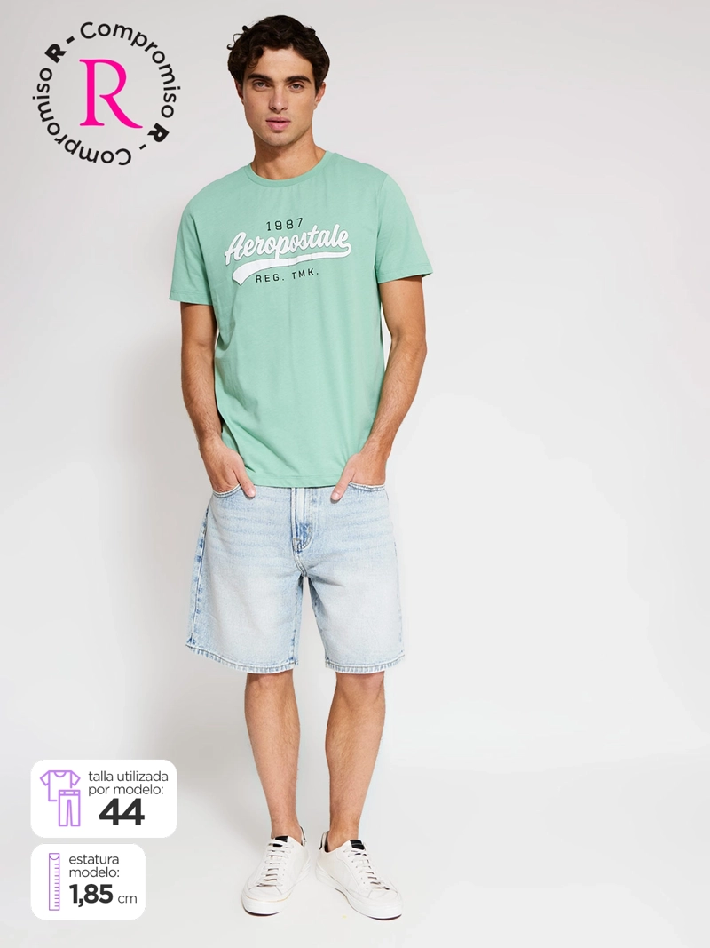 SHORT HOMBRE AEROPOSTALE ALGODÓN BAGGY - 1