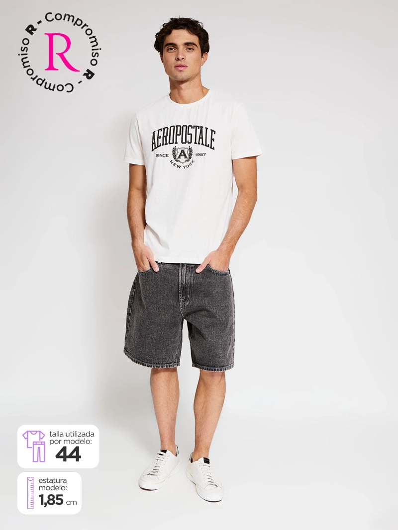 SHORT HOMBRE AEROPOSTALE ALGODÓN BAGGY - 1