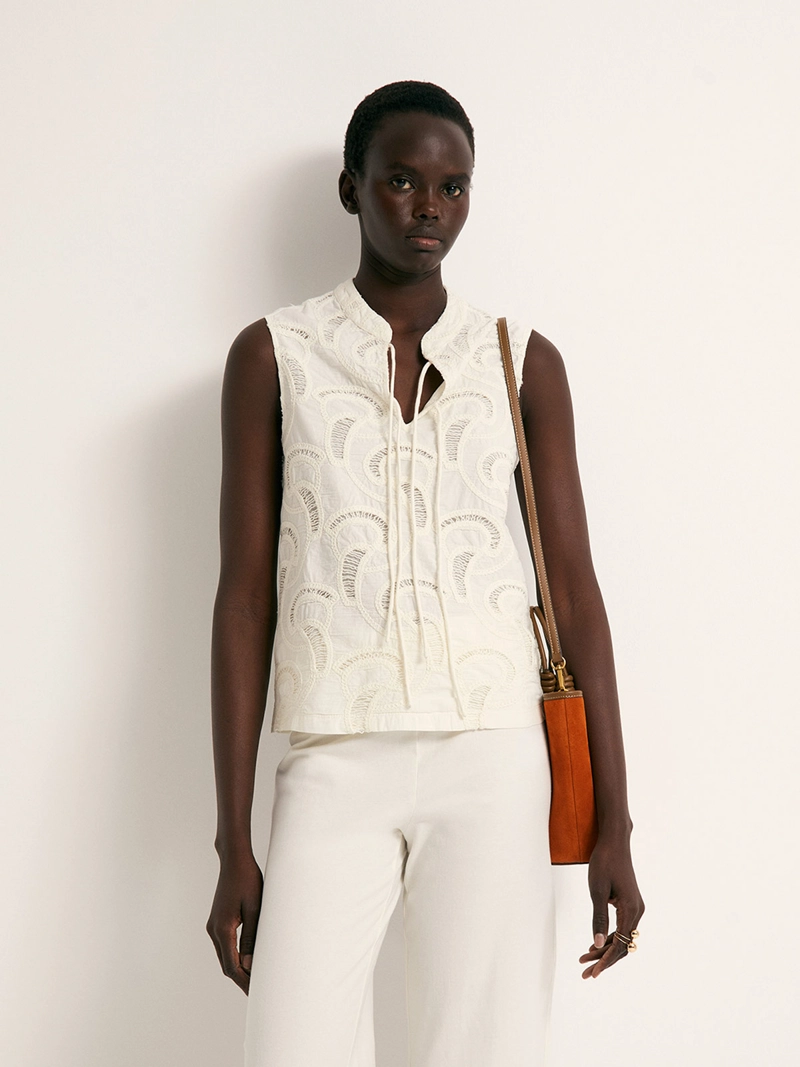BLUSA MUJER SFERA ALGODÓN BORDADO - 2