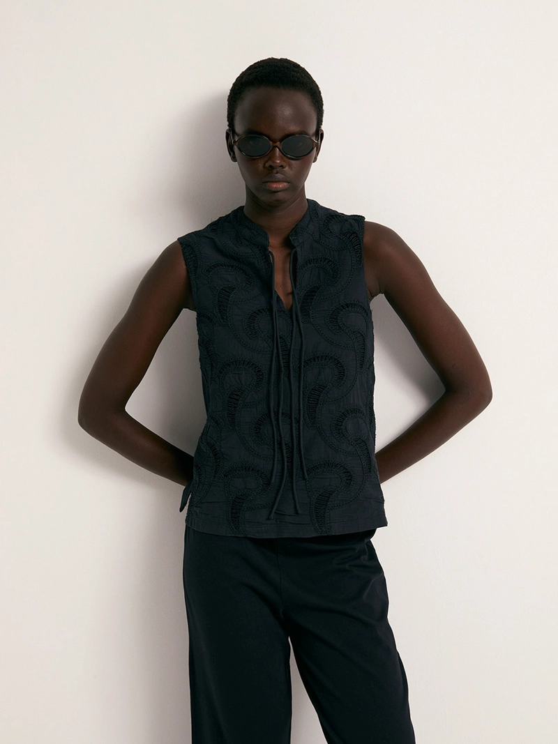 BLUSA MUJER SFERA ALGODÓN BORDADO - 2
