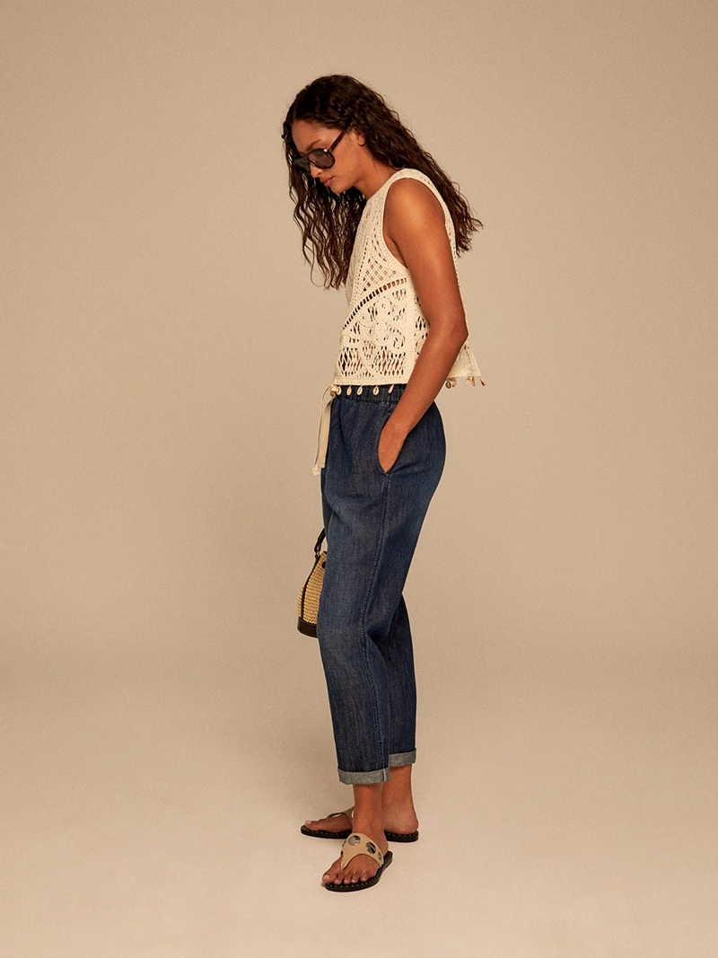 POLERA MUJER SFERA ALGODÓN BORDADA - 3