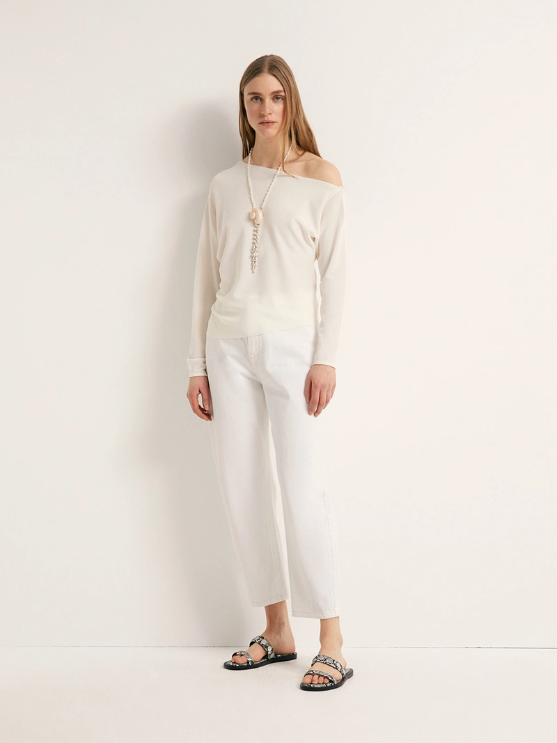 SWEATER MUJER SFERA MANGA LARGA ASIMÉTRICO - 1