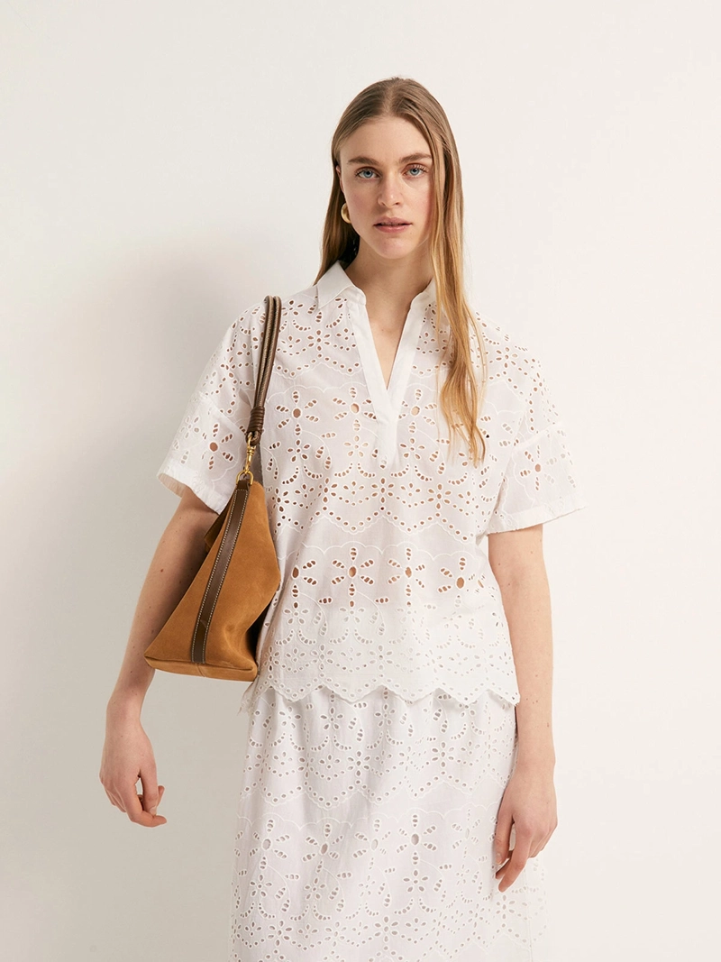 BLUSA MUJER SFERA ALGODÓN BORDADA - 2