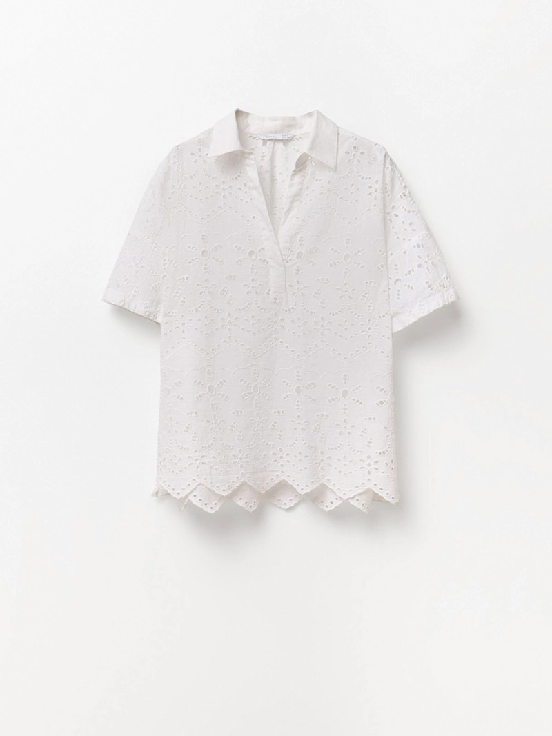 BLUSA MUJER SFERA ALGODÓN BORDADA - 6