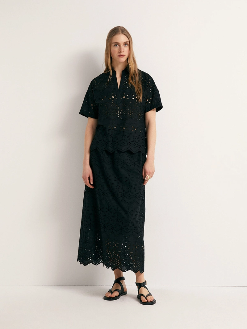 BLUSA MUJER SFERA ALGODÓN BORDADA - 1