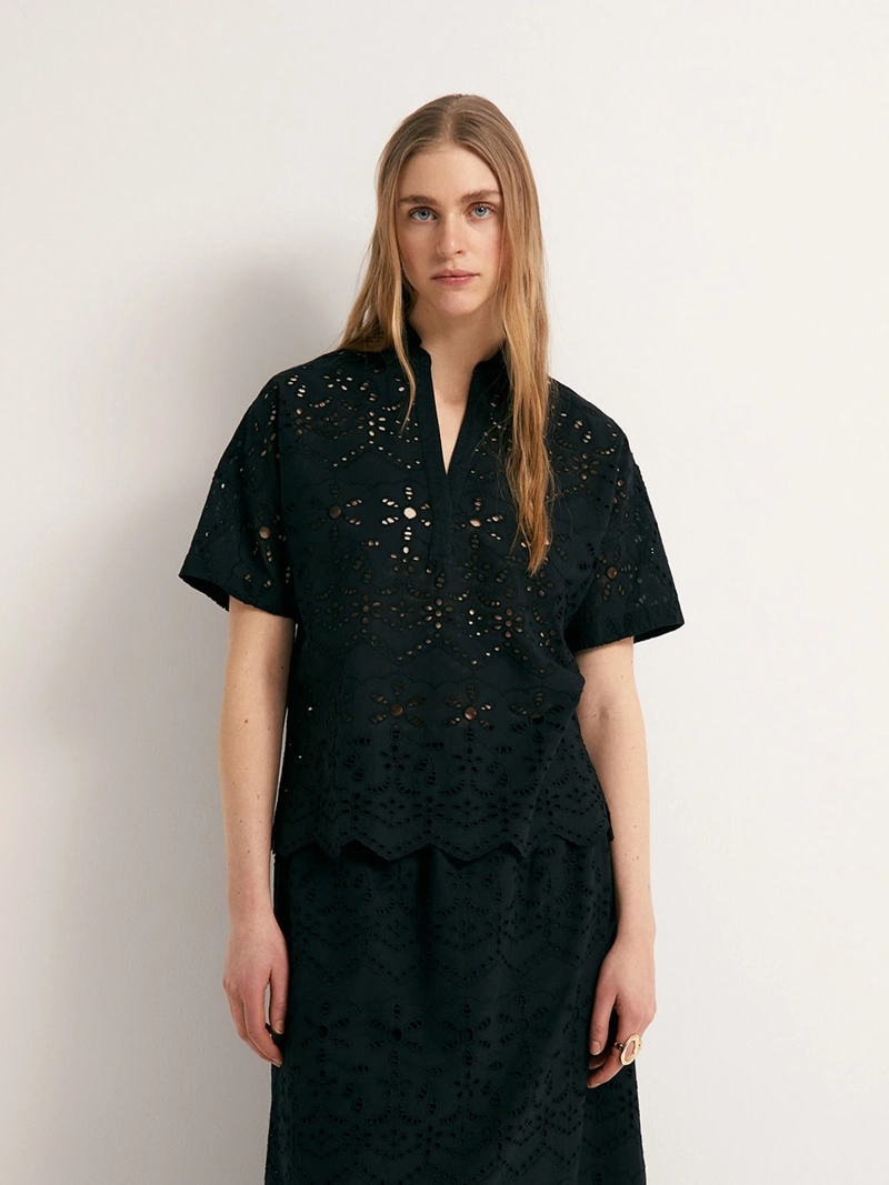 BLUSA MUJER SFERA ALGODÓN BORDADA - 2