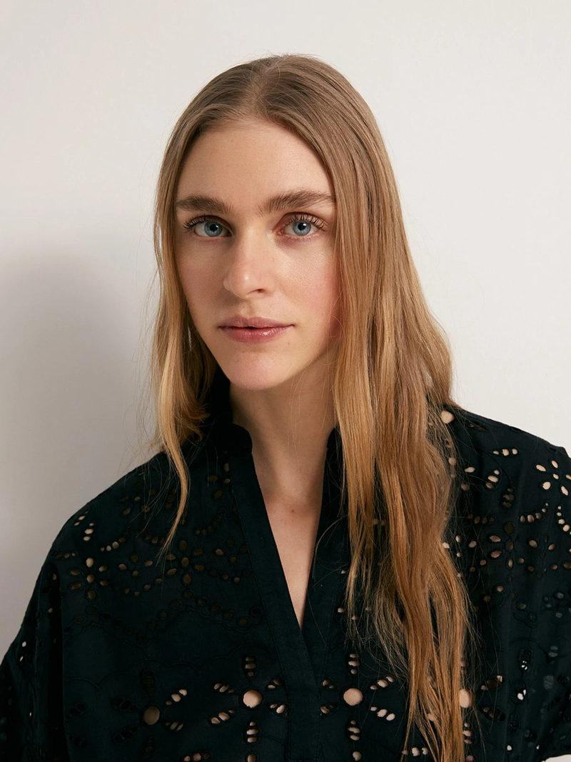 BLUSA MUJER SFERA ALGODÓN BORDADA - 5