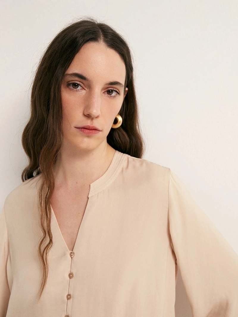 BLUSA MUJER SFERA FUIDA BOTONES - 4