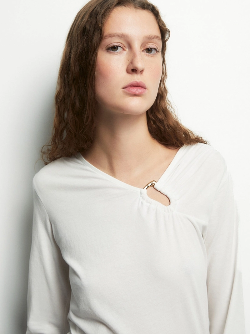 POLERA MUJER SFERA ALGODÓN LISA - 4