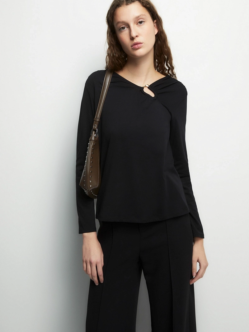 POLERA MUJER SFERA ALGODÓN LISA - 2