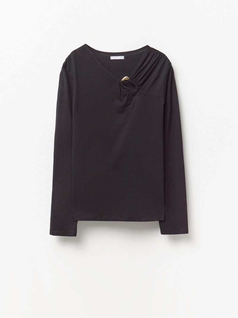 POLERA MUJER SFERA ALGODÓN LISA - 5