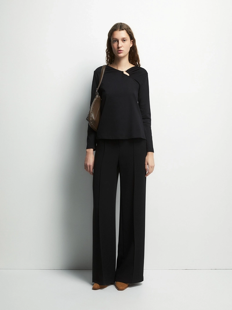 POLERA MUJER SFERA ALGODÓN LISA - 1