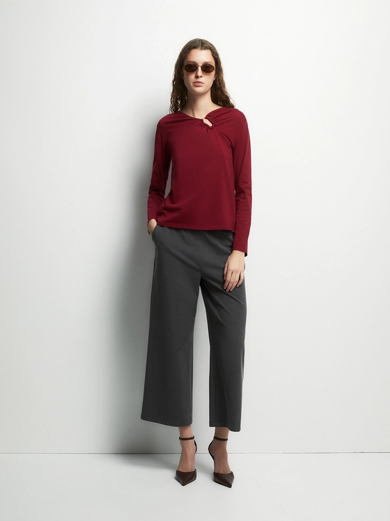 POLERA MUJER SFERA ALGODÓN LISA - 1
