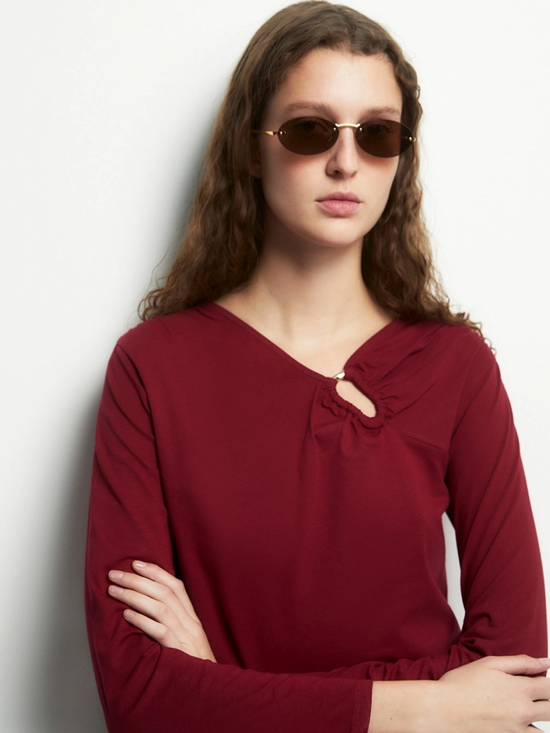 POLERA MUJER SFERA ALGODÓN LISA - 4
