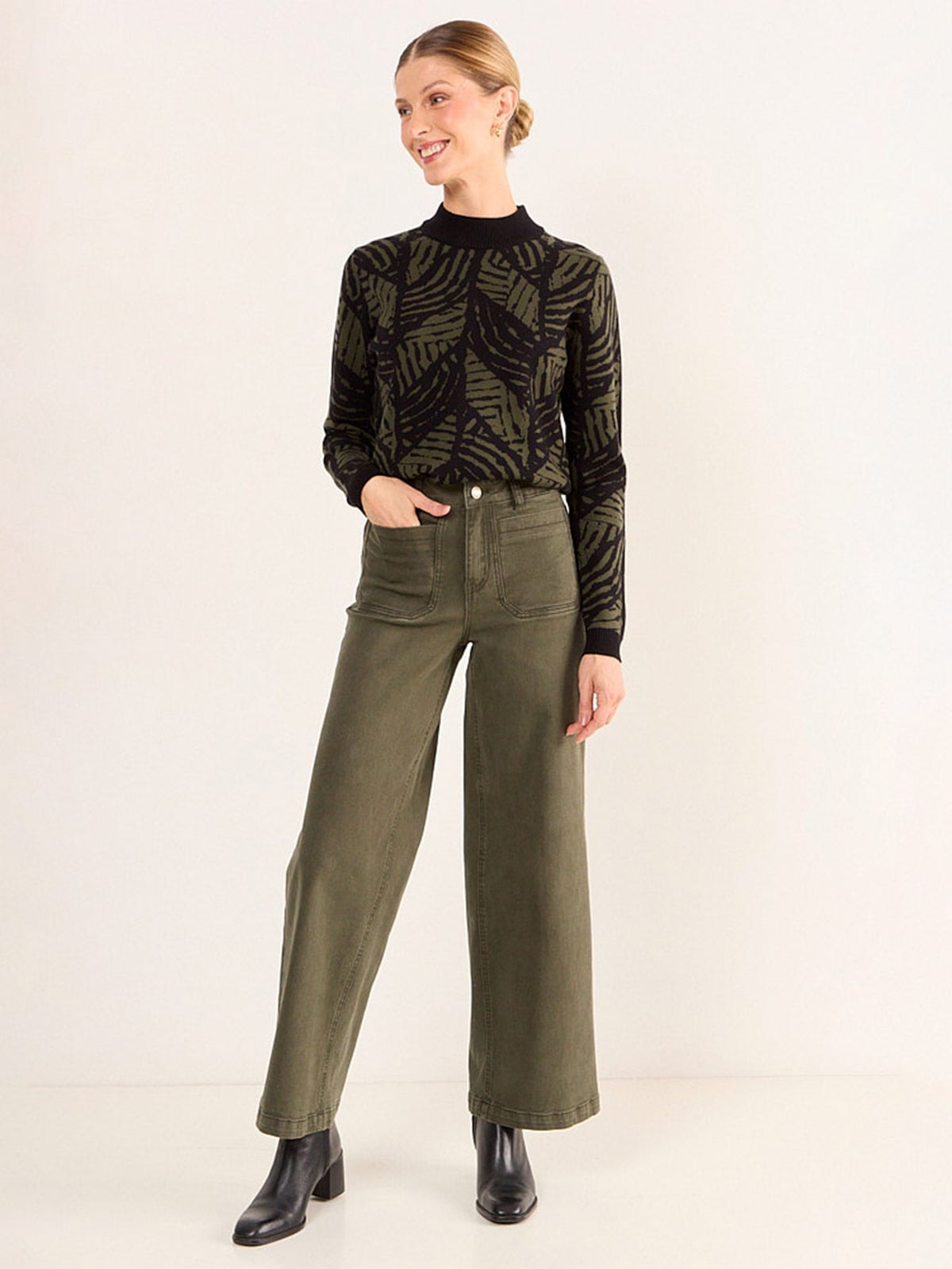 JEANS MUJER MA GRIFFE ALGODÓN TIRO ALTO WIDE LEG - 1