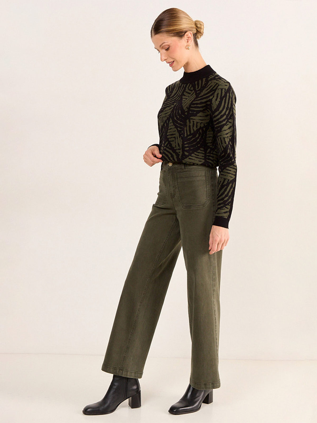 JEANS MUJER MA GRIFFE ALGODÓN TIRO ALTO WIDE LEG - 2