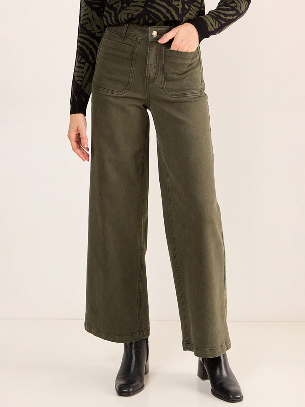 JEANS MUJER MA GRIFFE ALGODÓN TIRO ALTO WIDE LEG - 3