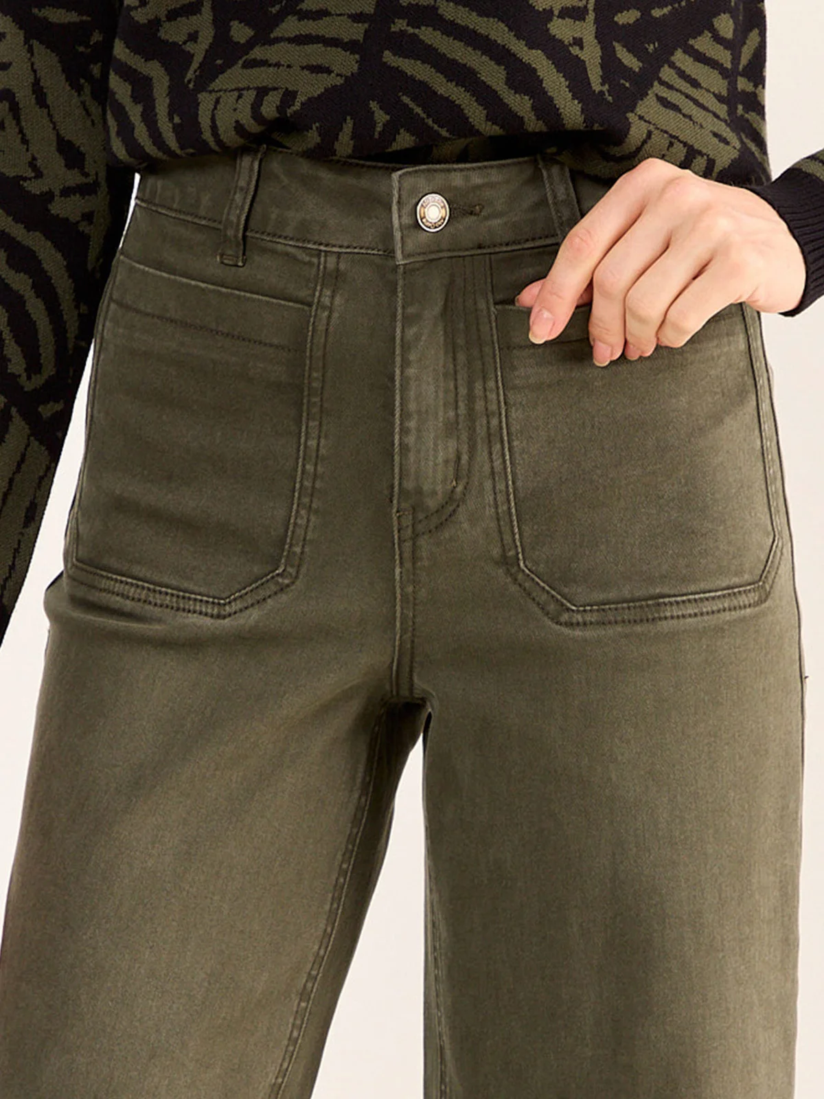 JEANS MUJER MA GRIFFE ALGODÓN TIRO ALTO WIDE LEG - 5