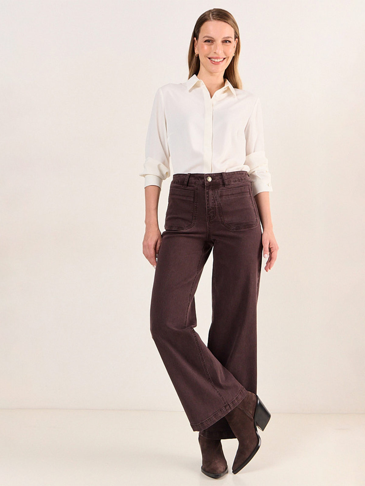 JEANS MUJER MA GRIFFE ALGODÓN TIRO ALTO WIDE LEG - 1