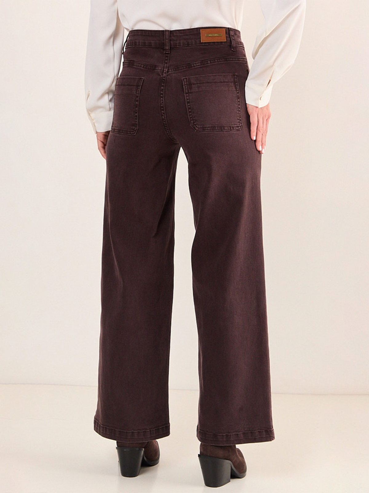 JEANS MUJER MA GRIFFE ALGODÓN TIRO ALTO WIDE LEG - 3