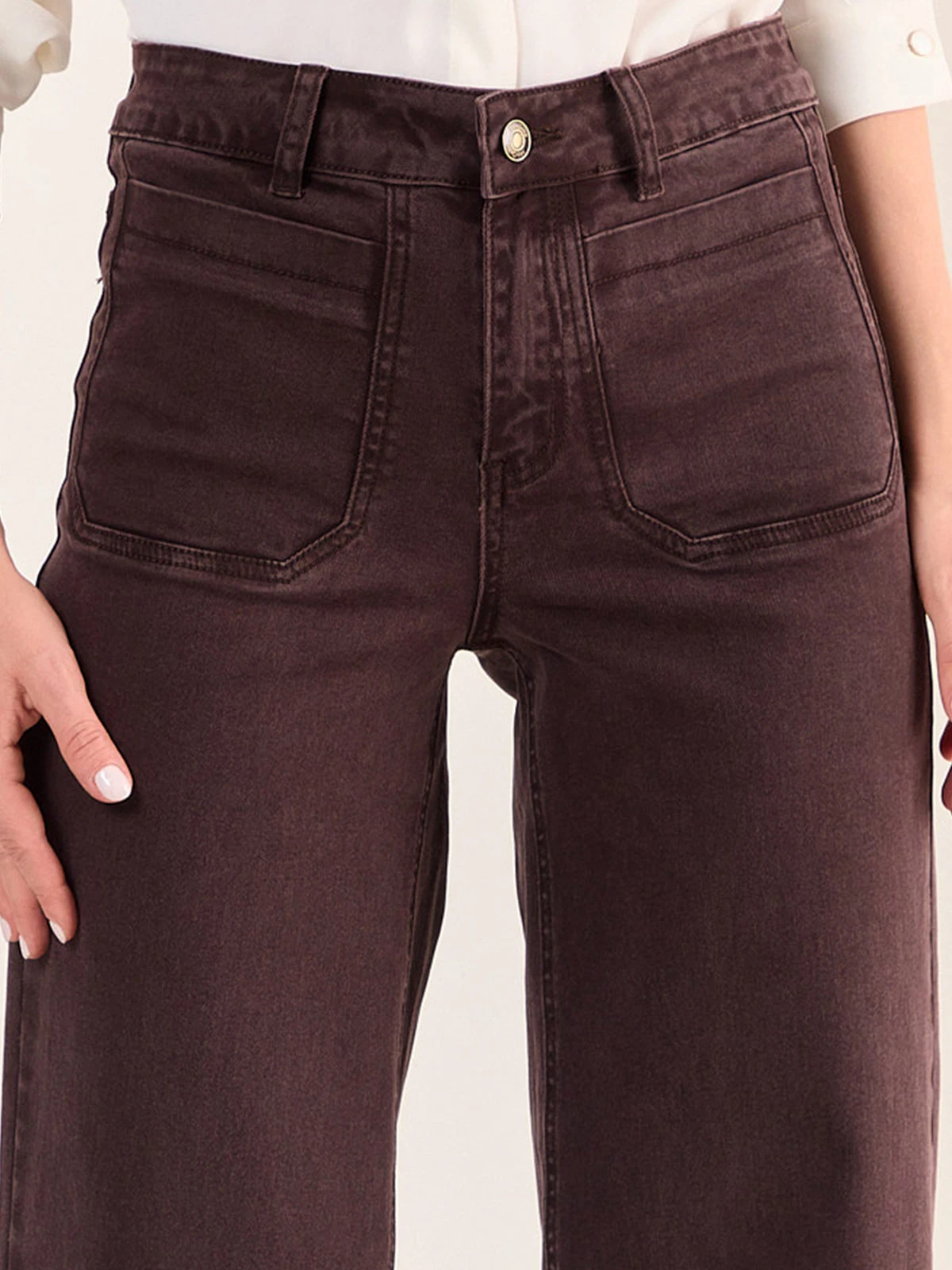 JEANS MUJER MA GRIFFE ALGODÓN TIRO ALTO WIDE LEG - 4