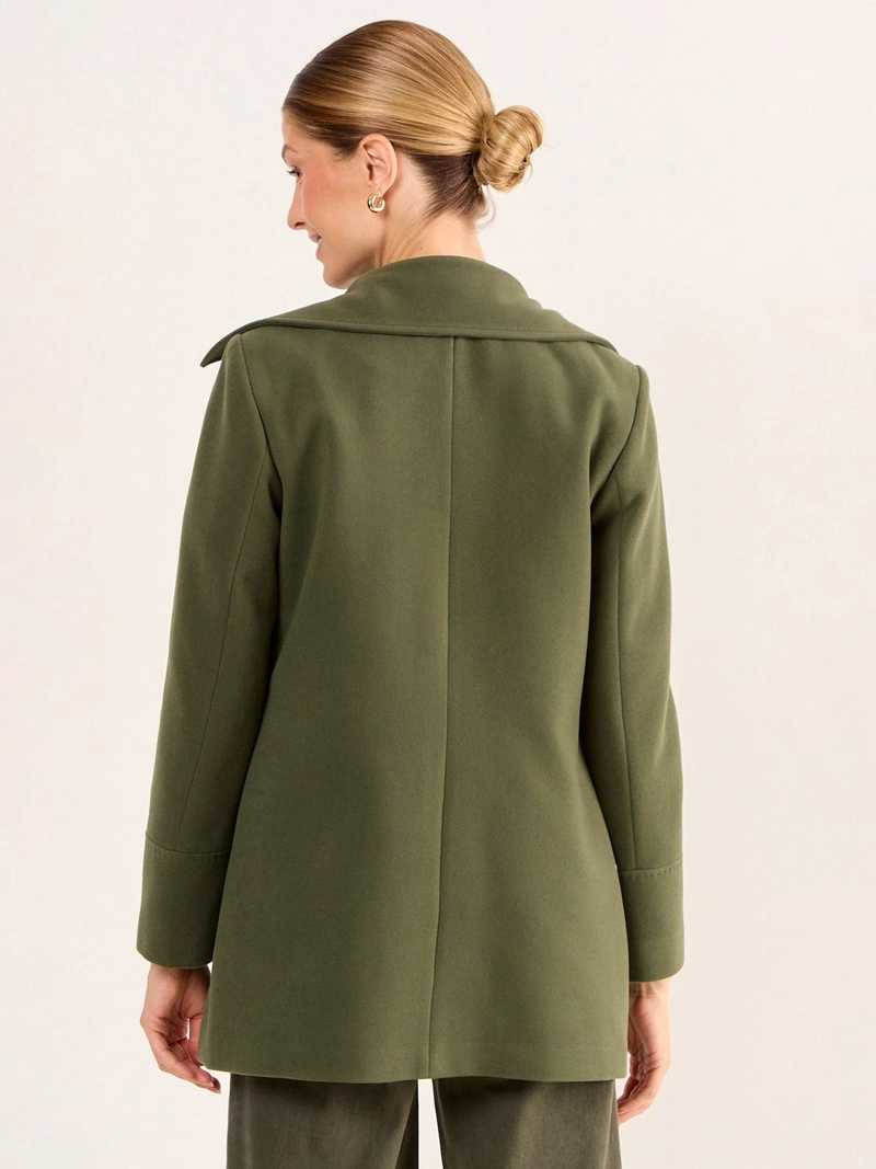 ABRIGO MUJER MA GRIFFE CUELLO CAMISERO PESPUNTES - 3