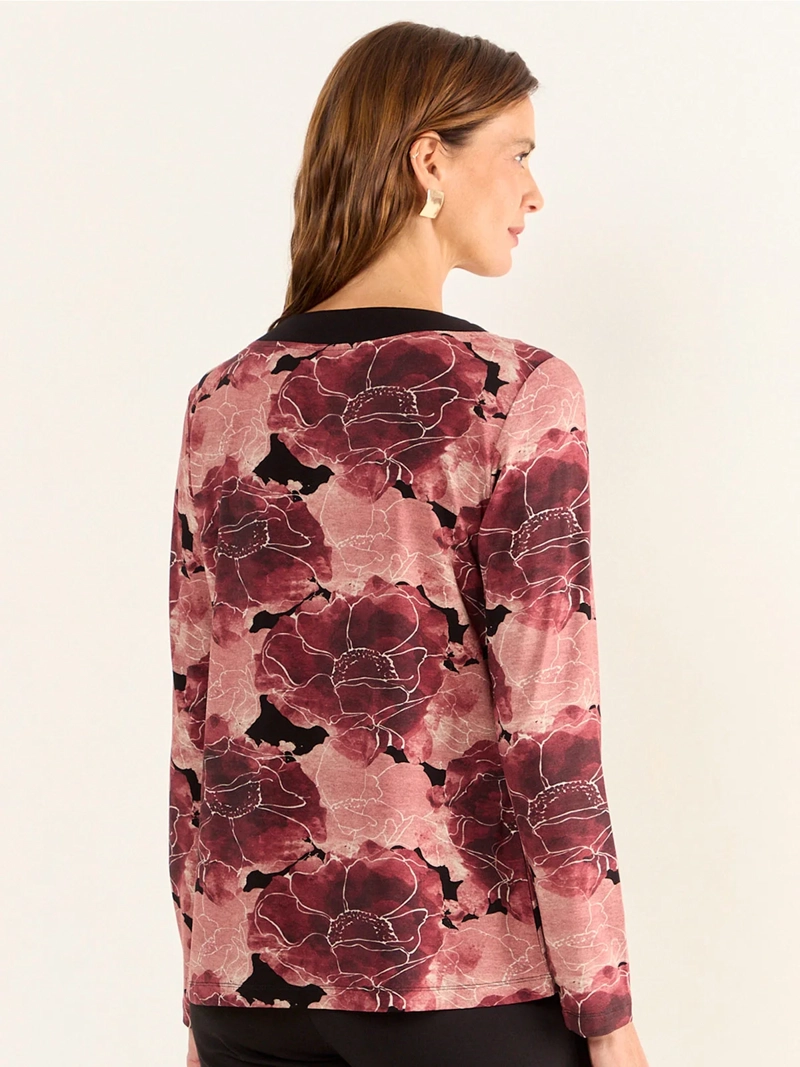 POLERA MUJER MA GRIFFE ESCOTE EN V ESTAMPADA - 4