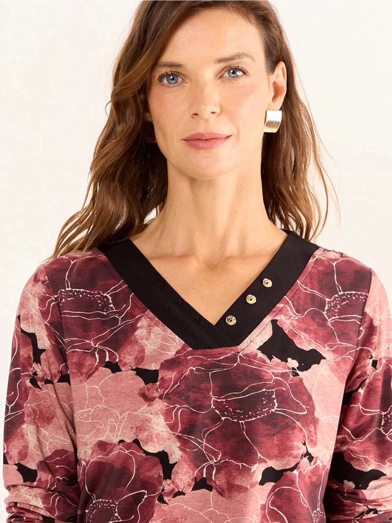 POLERA MUJER MA GRIFFE ESCOTE EN V ESTAMPADA - 5