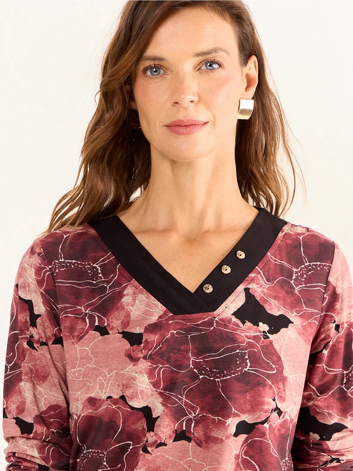 POLERA MUJER MA GRIFFE ESCOTE EN V ESTAMPADA - 5