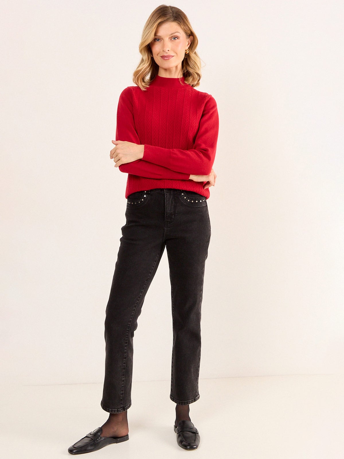 SWEATER MUJER MA GRIFFE CUELLO ALTO TEXTURA - 1