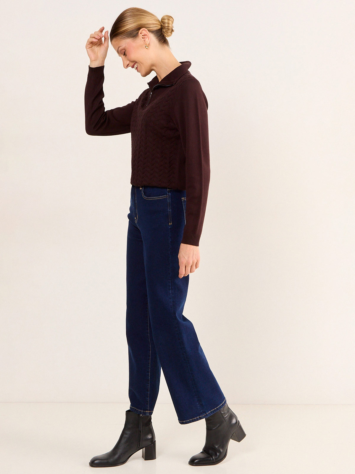 SWEATER MUJER MA GRIFFE CUELLO ALTO TRENZADO - 2