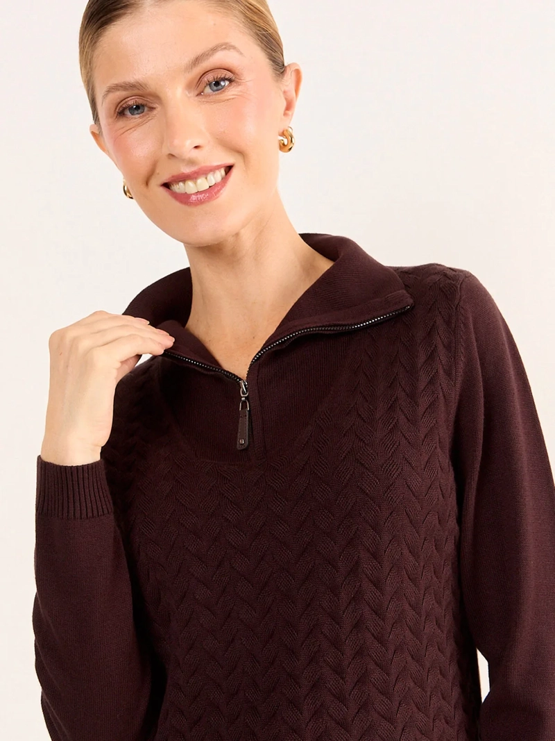 SWEATER MUJER MA GRIFFE CUELLO ALTO TRENZADO - 5