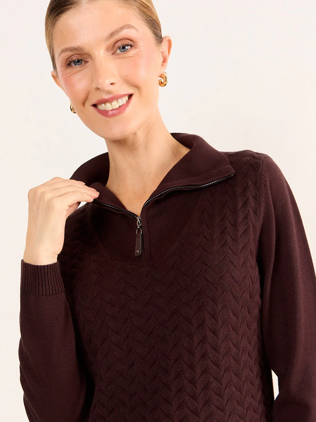 SWEATER MUJER MA GRIFFE CUELLO ALTO TRENZADO - 5