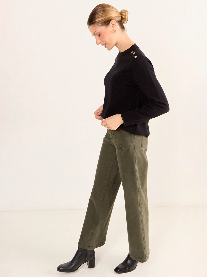 SWEATER MUJER MA GRIFFE CUELLO ALTO BOTONES - 2