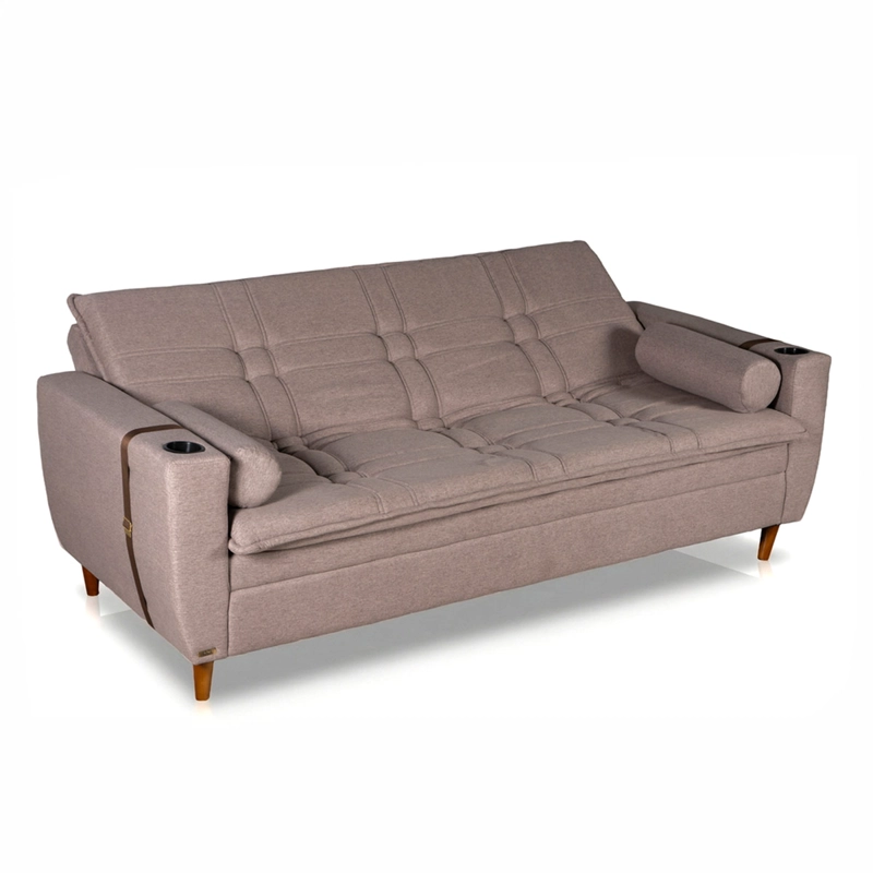 SOFÁ CAMA RECLINABLE DECOCASA BLEND RUSTIC 3 CUERPOS CAFÉ - 4
