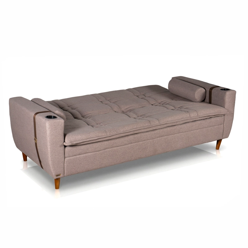 SOFÁ CAMA RECLINABLE DECOCASA BLEND RUSTIC 3 CUERPOS CAFÉ - 5