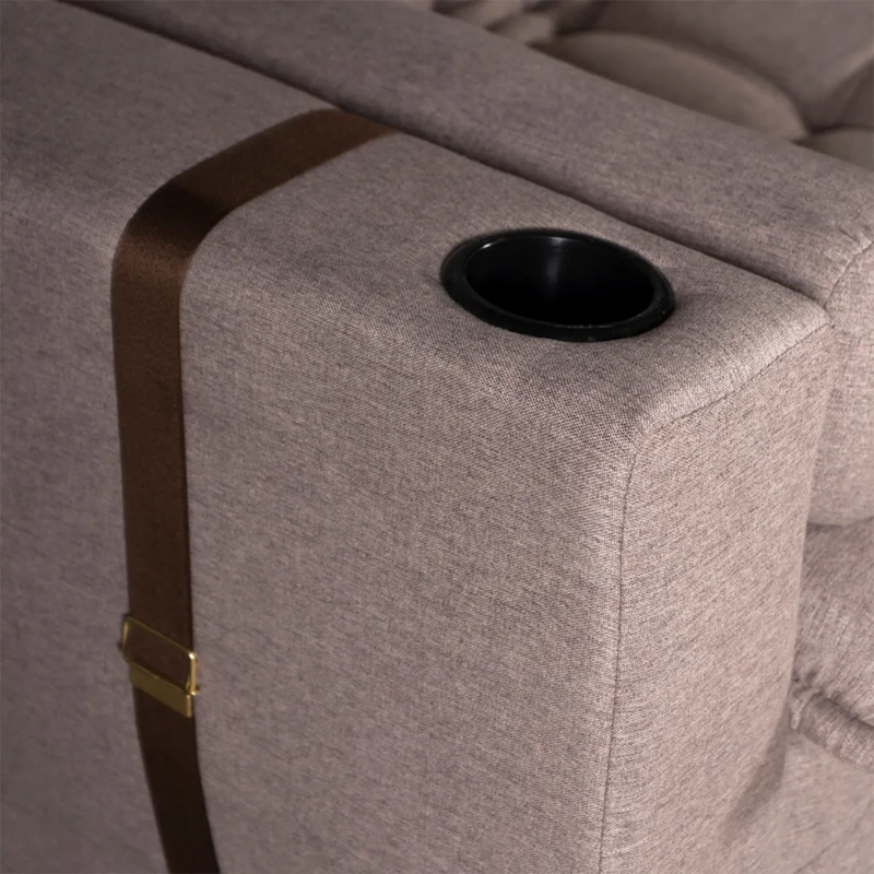 SOFÁ CAMA RECLINABLE DECOCASA BLEND RUSTIC 3 CUERPOS CAFÉ - 6