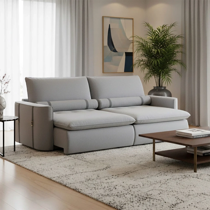 SOFÁ CAMA DECOCASA COLINA RETRACTIL PRATA 3 CUERPOS GRIS