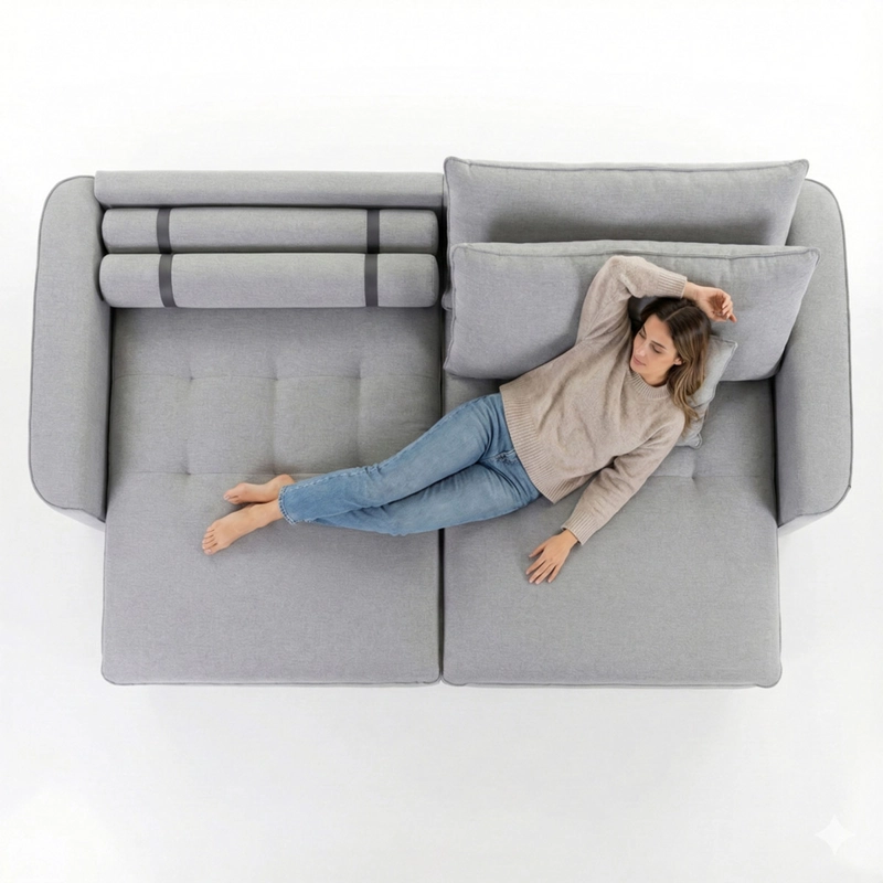 SOFÁ CAMA DECOCASA COLINA RETRACTIL PRATA 3 CUERPOS GRIS - 11