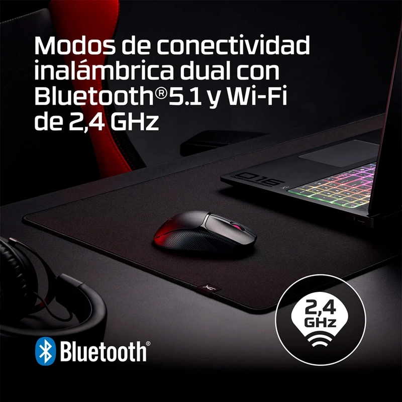 MOUSE INALÁMBRICO HYPERX PULSEFIRE FUSE - 12