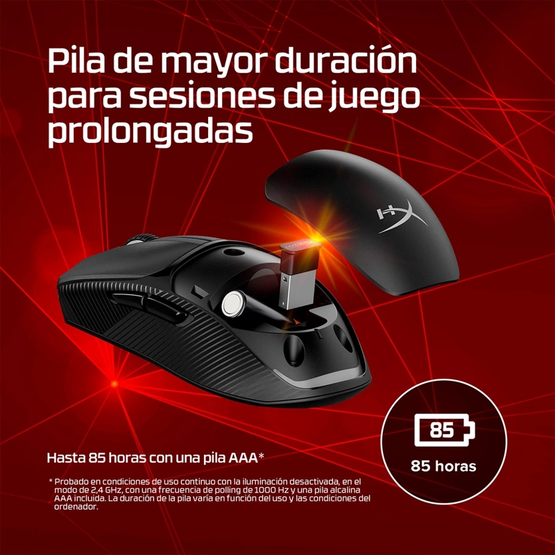 MOUSE INALÁMBRICO HYPERX PULSEFIRE FUSE - 10