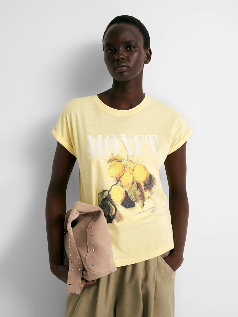 BLUSA MUJER SFERA ALGODÓN MANGA CORTA ESTAMPADO MONET - 1