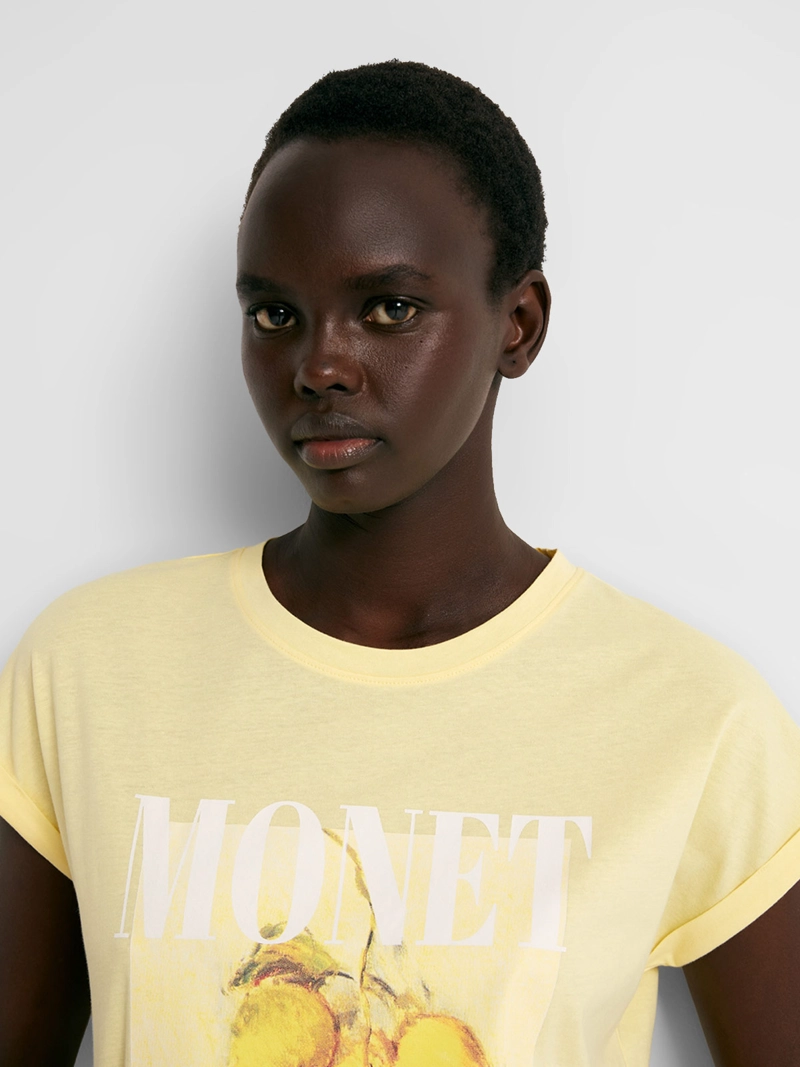 BLUSA MUJER SFERA ALGODÓN MANGA CORTA ESTAMPADO MONET - 4