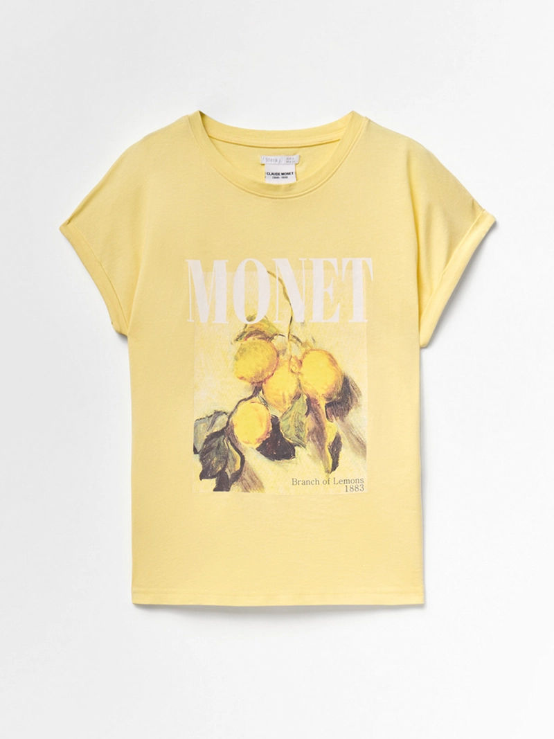 BLUSA MUJER SFERA ALGODÓN MANGA CORTA ESTAMPADO MONET - 5